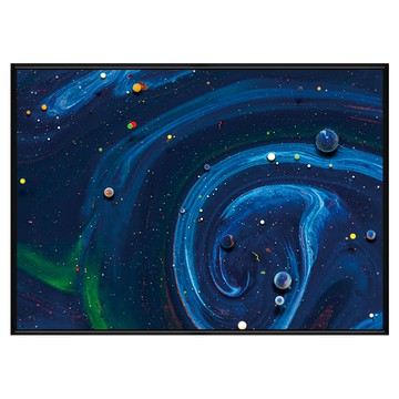 菠蘿選畫所 抽象畫 藍色太空I 掛畫 40 x 30cm 黑色框 - 室內裝飾藝術品  黑色