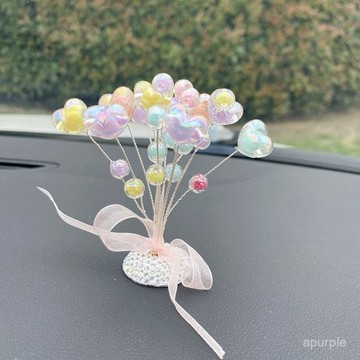 仿真創意汽車擺件高檔滿天星中控擺臺車內裝飾擺飾可愛告白氣球 XDLM