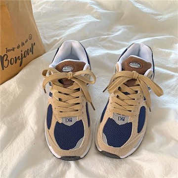 美式復古風運動鞋女日系春季新款百搭ins小眾老爹鞋學生休閑鞋潮