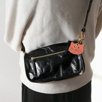 限量優惠 輕便率性 皺褶感牛皮斜背包 側背包 長夾收納 斜揹包 男女適用 黑色