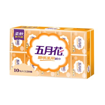 五月花 聰明萬用紙巾/餐巾紙(120抽x10包x6袋/箱)