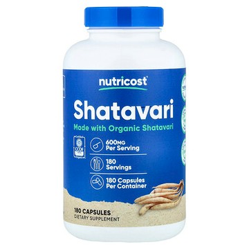 Nutricost, 天門冬，600 毫克，180 粒膠囊