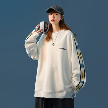 衛衣男春秋新款ins港風圓領長袖上衣美式復古寬松外套男裝衣服潮