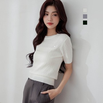 niceioi 低調甜心彈力修身針織上衣