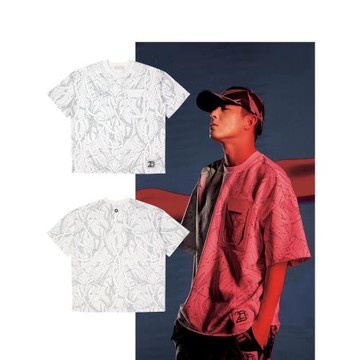 津范 陳冠希潮牌同款短袖男荊棘20周年聯名情侶女寬松休閑圓領T恤