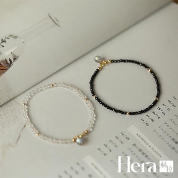 【HERA 赫拉】情侶黑尖晶石+白水晶拉長石手鍊 H115010703