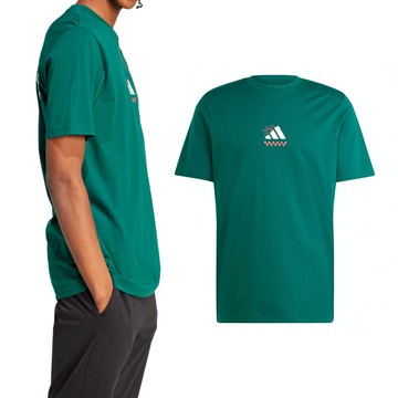 Adidas M L Pizza Tee 男款 女款 綠色 三葉草 愛迪達 圓領 運動 短袖 JJ4017
