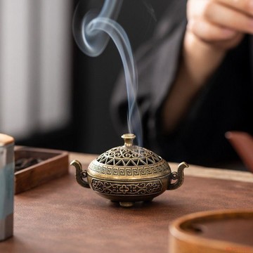 桃園出貨✨雙耳小鼎爐仿古香爐迷你合金家用祥雲室內香薰薰爐沉香擺件