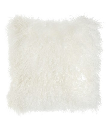 White Tibetan Lamb Pillow