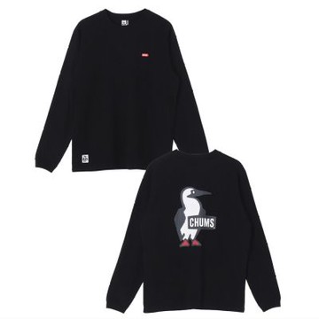 CHUMS Booby Logo Brushed L/S T-Shirt 女 長袖上衣 黑色 CH112668K001