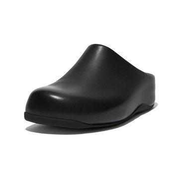 SHUV LEATHER經典舒適木屐鞋-黑色