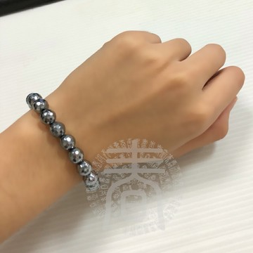 鉑麗星 太赫茲石六角切面特製手鍊【大】1條 太赫茲 能量石 波動增強磁場 保健手環 彈性手圍 送禮健康平安