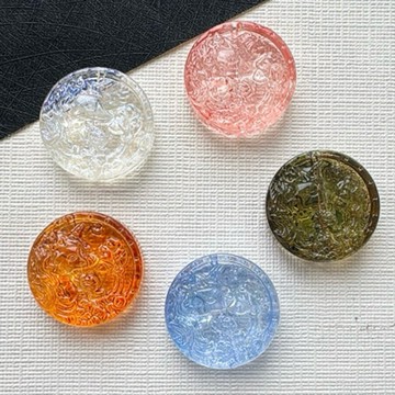 拾悦手作材料/隨機混色出貨/約25mm雙面半立體馬上生花琉璃馬牌/天地上下直孔/串珠編繩/DIY半成品/台灣現貨出貨免等