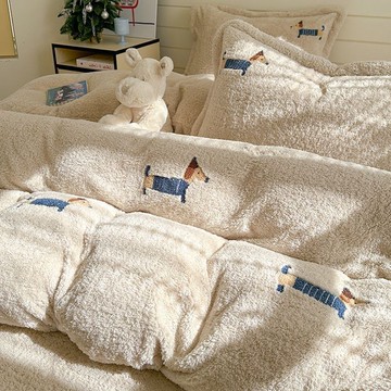 泰迪绒床包組 双面加絨 床上四件套 冬季加厚牛奶法兰绒床包組 床品 珊瑚绒床包組 床单三件套 雙人床包組