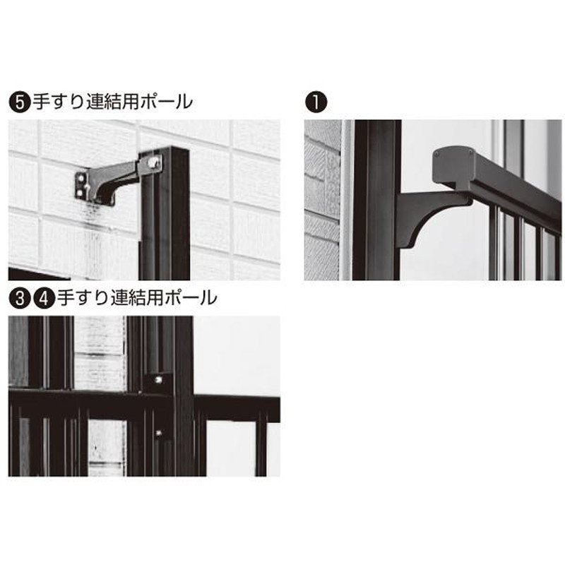 YKKAP窓まわり 窓手すり 手すりI型 セット品 鏡板付連窓戸袋用(3BT