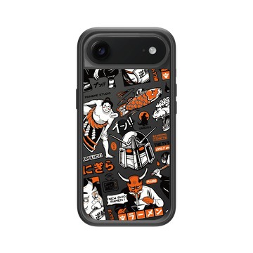 iPhone Air Mod NX -邊框背蓋組合 (相機按鈕) 黑 - Paiheme Studio - Black Orange Mix-透明