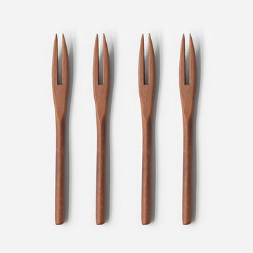 NICOTT 木製下午茶叉  木頭色  4支