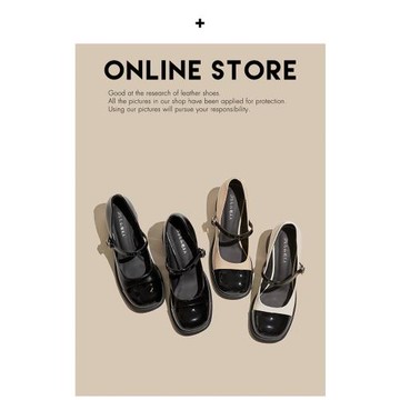 鞋夫人法式一字帶jk小皮鞋高跟仙女鞋溫柔單鞋小香風瑪麗珍鞋女春