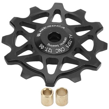 【Lixada】MEROCA 後變速器皮帶輪 12T 鋁合金密封軸承騎馬輪適用於山地公路自行車黑色