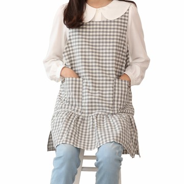 Semams 格紋老師連身圍裙 L  1個  灰色