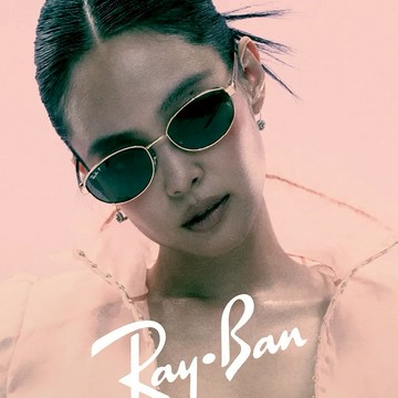 💫新品上架【梨花娘】🖤BLACK PINK💗Ray-Ban Jennie風墨鏡｜復古橢圓金框 深綠鏡片 顯臉小高級感太陽眼鏡 💖寵愛自己