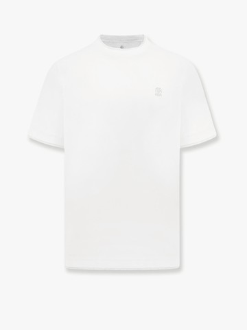 Cotton t-shirt with logo embroidery - BRUNELLO CUCINELLI - gender_Man