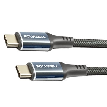 POLYWELL 寶利威爾 USB3.2 Gen2x2 20G 100W Type-C高速傳輸充電線 一般款  1m  星光黑  1條