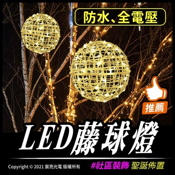 LED藤球燈｜聖誕佈置｜戶外｜防水｜全電壓.附變壓器｜球燈｜裝飾｜