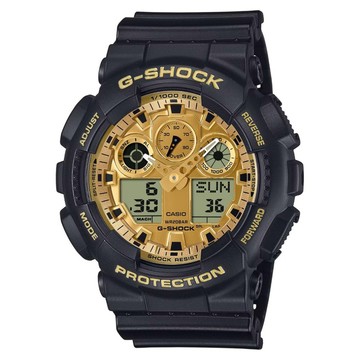 CASIO 卡西歐 G-SHOCK 強悍雙顯錶 GA-100GGB-1A9DR  黑色 + 金色  55 x 51.2 x 16.9mm  1個