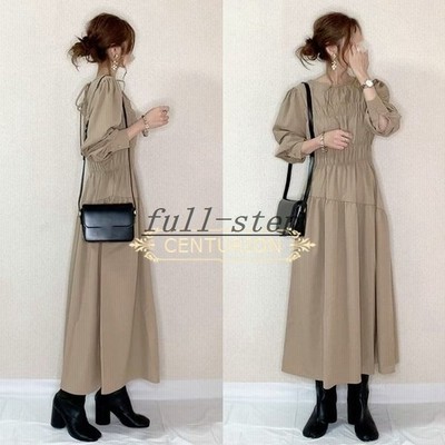 ワンピース ロングワンピース 40代 秋 春マキシ丈 レディース 50代 丸首 長袖ワンピース カジュアル 通勤 二次会 カジュアル 秋冬新作 通販 Lineポイント最大get Lineショッピング
