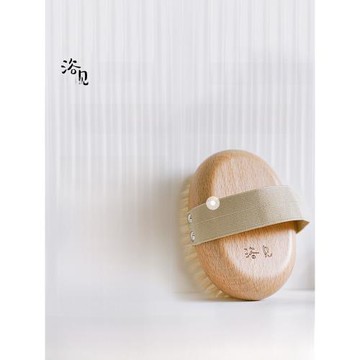 浴見干刷身體刷豬鬃毛沐浴洗澡刷子洗澡搓背刷沐浴刷短柄按摩干刷