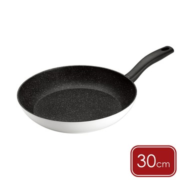 GHIDINI 義大利 石紋不沾平底鍋(白30cm) / 平煎鍋 4人用不沾鍋 可機洗 洗碗機可洗