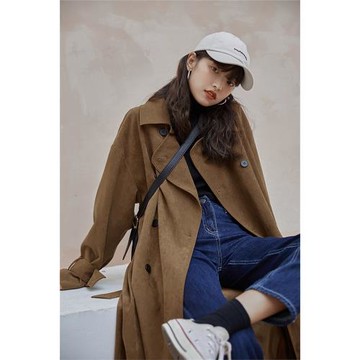 2025春秋新款法式英倫風韓版復古中長款小個子駝色風衣大衣外套女