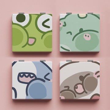 【台灣出貨】可愛摺疊小鏡子 高顏值隨身化妝鏡 手拿補妝鏡 學生宿舍鏡子 辦公室用