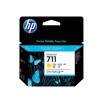 HP 711 黃色原廠墨水匣 29ml x 3入組 (CZ136A)