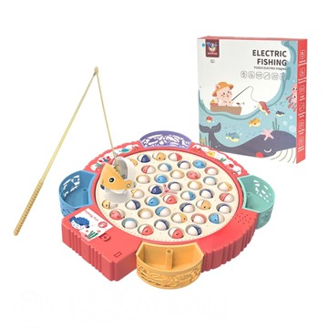 懷舊電動音樂釣魚盤(45隻魚/4支磁吸釣桿/帶音樂可靜音/)(親子互動手眼協調)(202222)【888便利購】