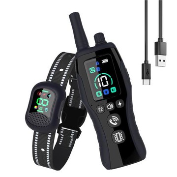 亞馬遜2025彩屏2000米搖控語音對講訓狗器寵物訓練器脖圈止吠器