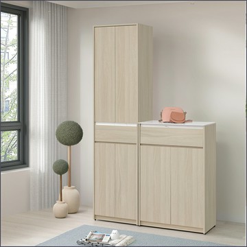 2×8尺吊衣桿收納高鞋櫃 / 2.65尺岩板鞋櫃 玄關櫃 屏風櫃 置物櫃 【163A39402】Leader傢居館163-HY974+HY974岩板