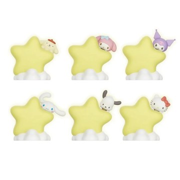 Sanrio三麗鷗 星星小夜燈 6入/盒 卡通造型 柔和燈光 居家裝飾  黃色