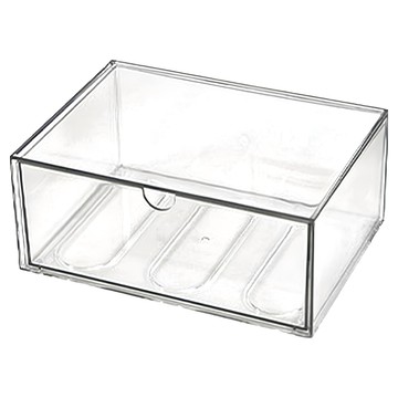 可堆疊透明收納盒 PET材質 各式收納  透明  1個