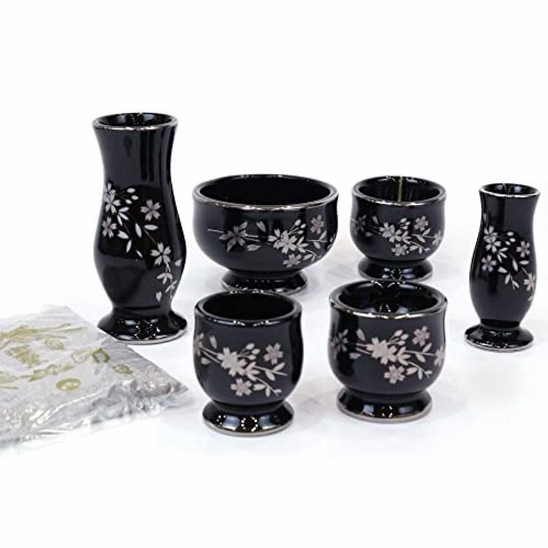 仏具 仏具セット ミニ モダン おしゃれ 6点 セット 銀襴 桜 国産 陶器 ミニ仏壇 人気 線香立て 湯呑 花瓶 香炉 仏器 ローソク立て 通販 Lineポイント最大0 5 Get Lineショッピング