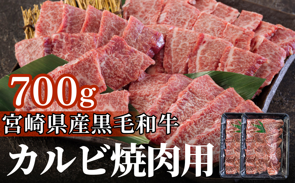 宮崎県産 黒毛和牛 カルビ 焼肉 700g (350×2) 小分け 牛肉 炒め BBQ バーベキュー キャンプ 普段使い 調理 おかず 料理 国産 送料無料 パック 厳選 カルビ丼 クッパ 焼肉丼 スープ チャーハン 生春巻き 照り焼き 甘辛炒め チンジャオロース 青椒肉絲