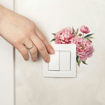 【MR.ZAKKA】創意萬用裝飾貼紙-植物主題 盛開粉色花卉 居家節慶布置 DIY可移式壁貼 無痕壁貼 牆貼