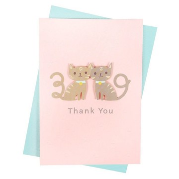 3Q貓咪尾巴【Hallmark-39立體卡 JP無限感謝】