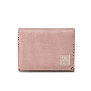 【PORTER INTERNATIONAL】復古品味 MORI系列 三折零錢短夾(粉色)