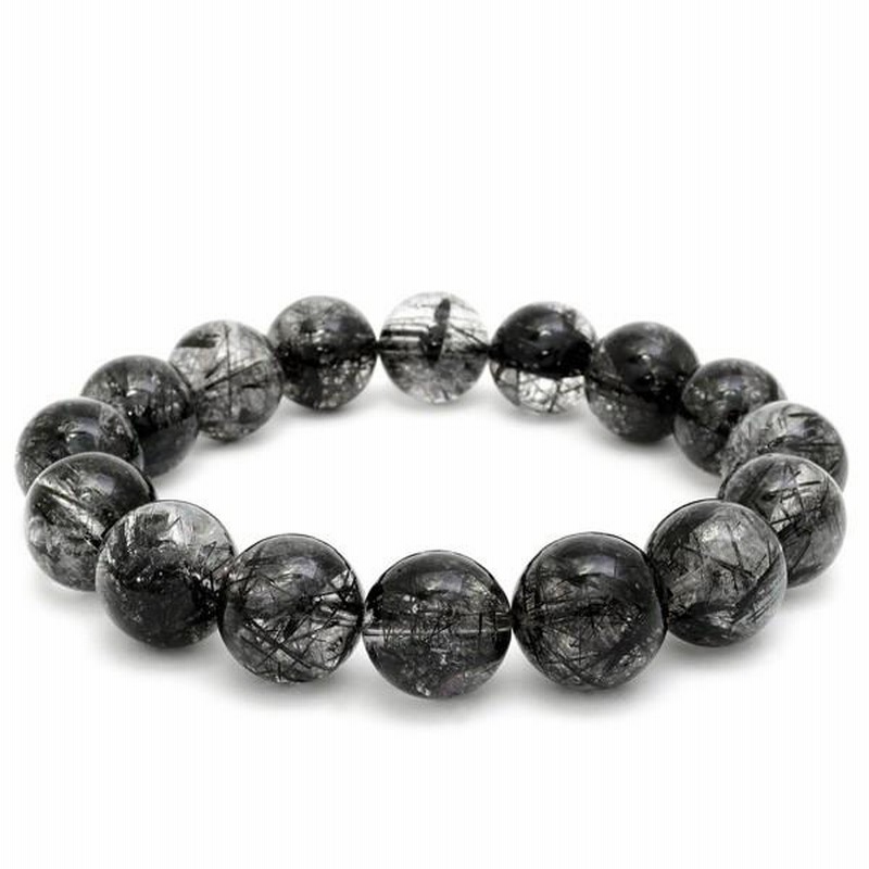 【最終特価】ブラック ルチル no.25 最高級（5A） ブラックルチル (酸化チタン) ブレスレット （鑑別