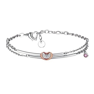 心 匯集 14K金鑽石白鋼 女手鍊