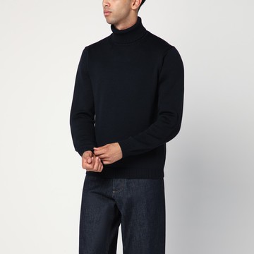 Navy blue wool turtleneck sweater