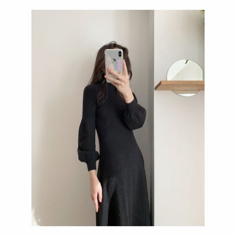 ニットワンピース ロング タイト 黒 プリーツ ボリューム袖 秋冬 冬 冬物 304代 40代 ワンピース Aライン きれいめ おしゃれ シンプル 通販 Lineポイント最大0 5 Get Lineショッピング