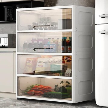 【預購】60大面寬-掀蓋式簡約四層收納櫃-兩色可選 024194 掀蓋式 四層-透白